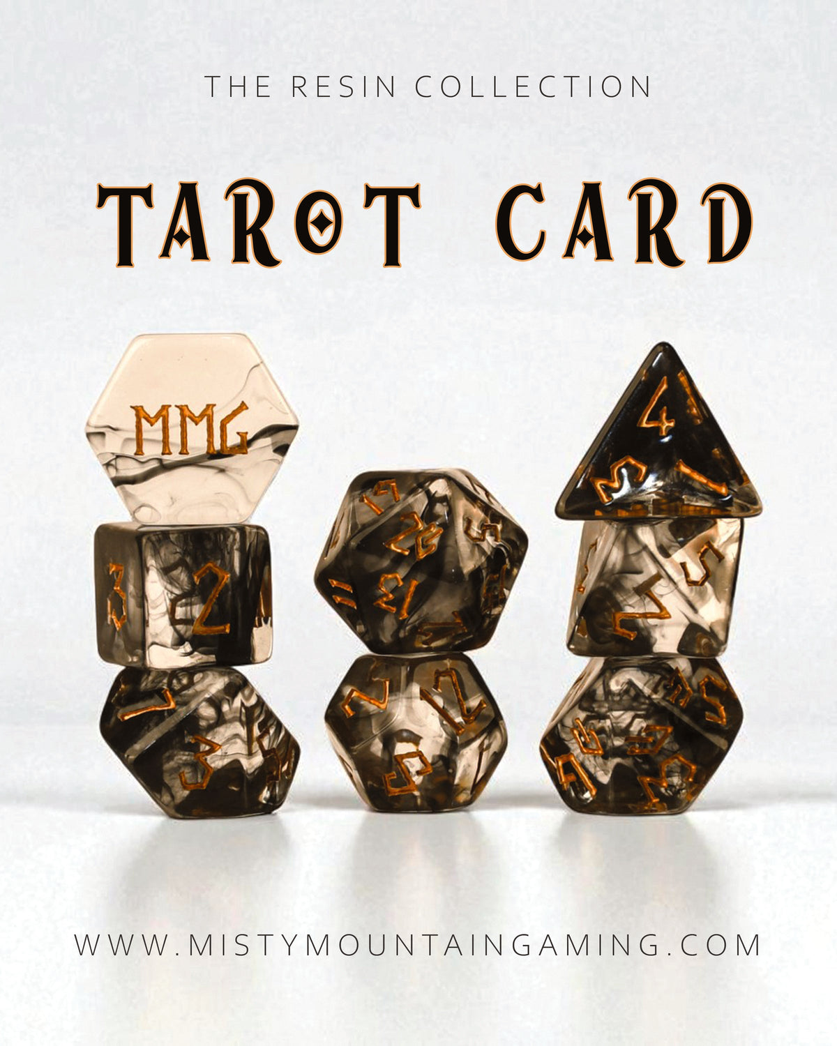 PRE-ORDER || Tarot Card Resin Dice Set