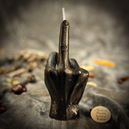 Beeswax Middle Finger Spell Candle - Banishing, Boundaries & Empowerment