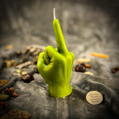 Beeswax Middle Finger Spell Candle - Banishing, Boundaries & Empowerment