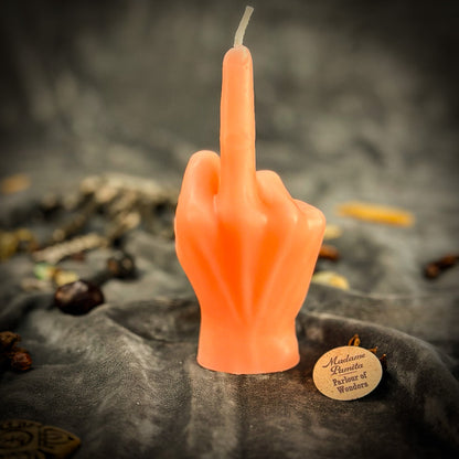 Beeswax Middle Finger Spell Candle - Banishing, Boundaries & Empowerment